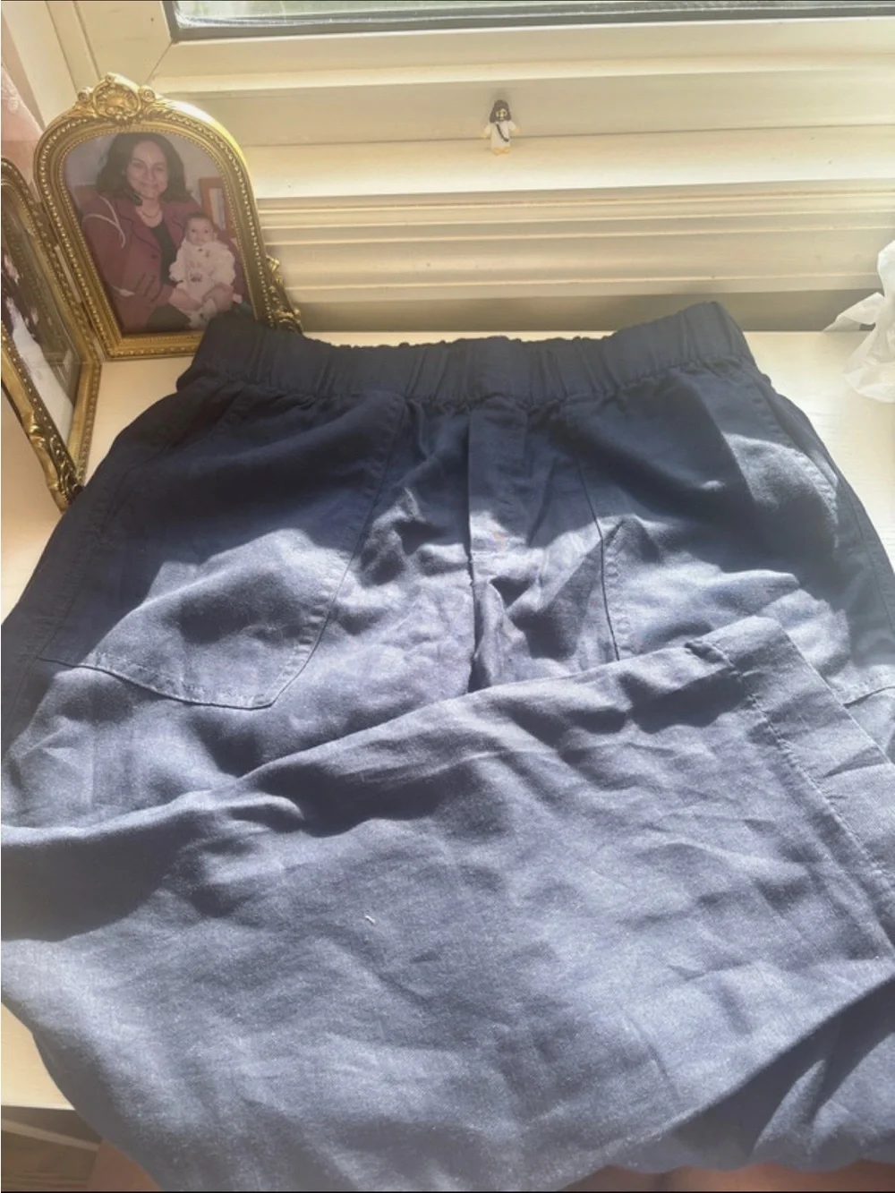Banana Republic Navy Blue Linen Blend Trousers